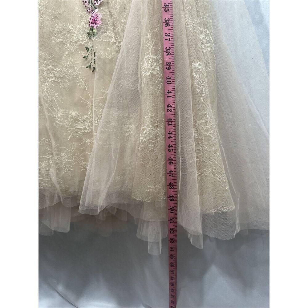 NWT MAC DUGGAL [ 6 ] 20652 Strapless Sheer Bustier Embroidered Mermaid Gown Rose - Picture 9 of 16